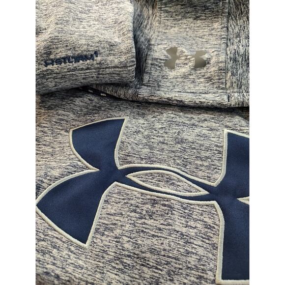 Under Armour Men Gray Blue Sweat Hoodie Loose Fit Storm Fleece SZ-XL Drawstring - Picture 4 of 7